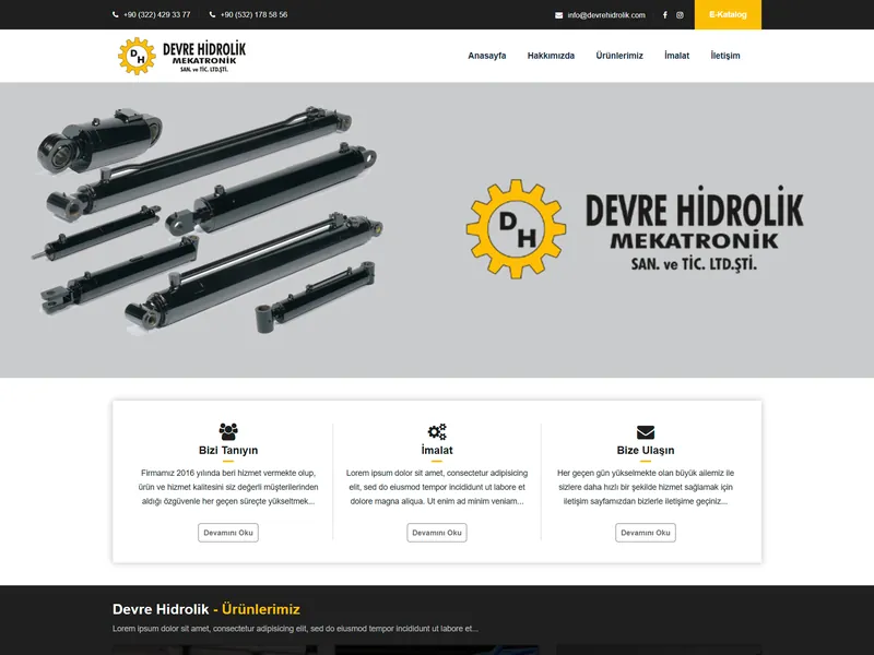 Devre Hidrolik Mekatronik web sitesi tasarımı - Sanayi & Hidrolik - UCY Medya Adana
