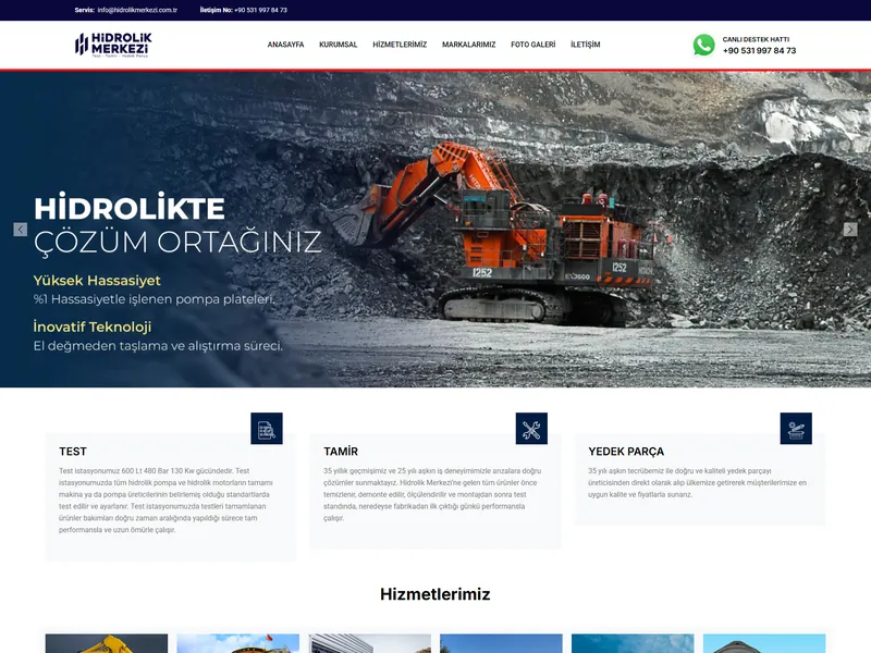 Hidrolik Merkezi web sitesi tasarımı - Sanayi & Hidrolik - UCY Medya Adana